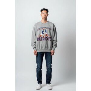 New England Patriots Junk Food NFL Licensed Gray Crewneck Sweatshirt Medium New
